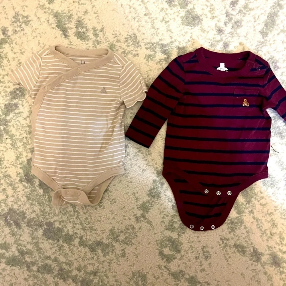 Gap Baby Set of 2 Striped Body Suits Onesies  3-6 Months